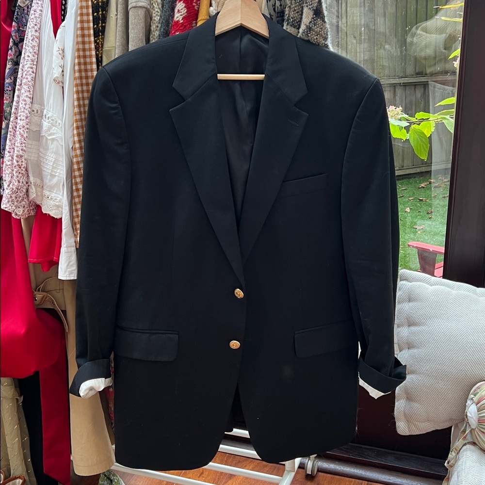 Ralph Lauren Black Blazer With Gold Buttons Size 42